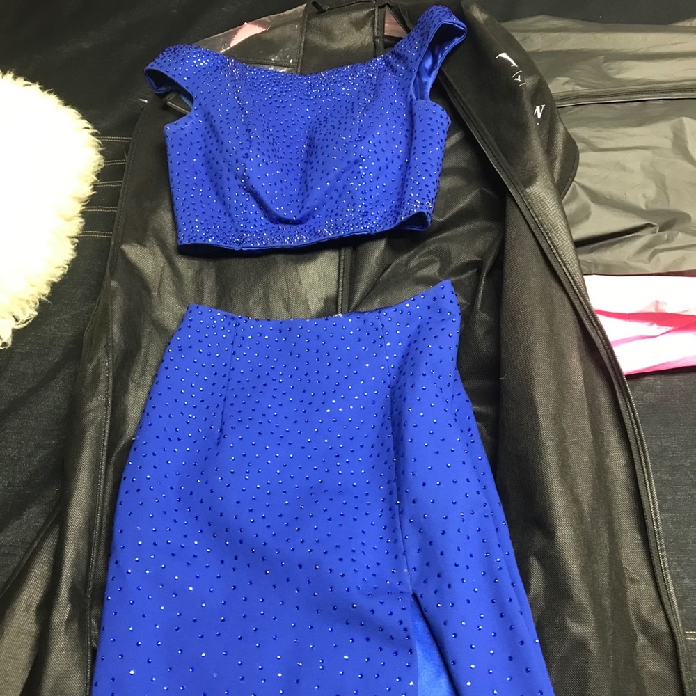 Sherri Hill Royal Blue Two Piece Gown